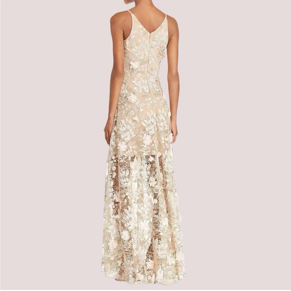 Dress The Population Embellished Plunging Gown Sleeveless Floral Long Dress- NWT - Picture 2 of 8